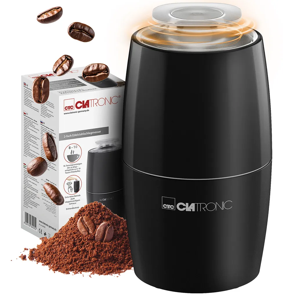 Clatronic electric coffee grinder | for 60g coffee beans | 150W | | Accessories for espresso and mocha coffee machines | KSW 3806