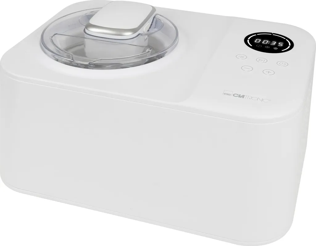Clatronic Professional Ice Cream Maker with Compressor including Timer, Ice Cream Maker for Ice Cream, Sorbet and Frozen Yogurt up to 1.2 Liters, 150 Watt Ice Cream Machine including Automatic Cooling ICM-3784