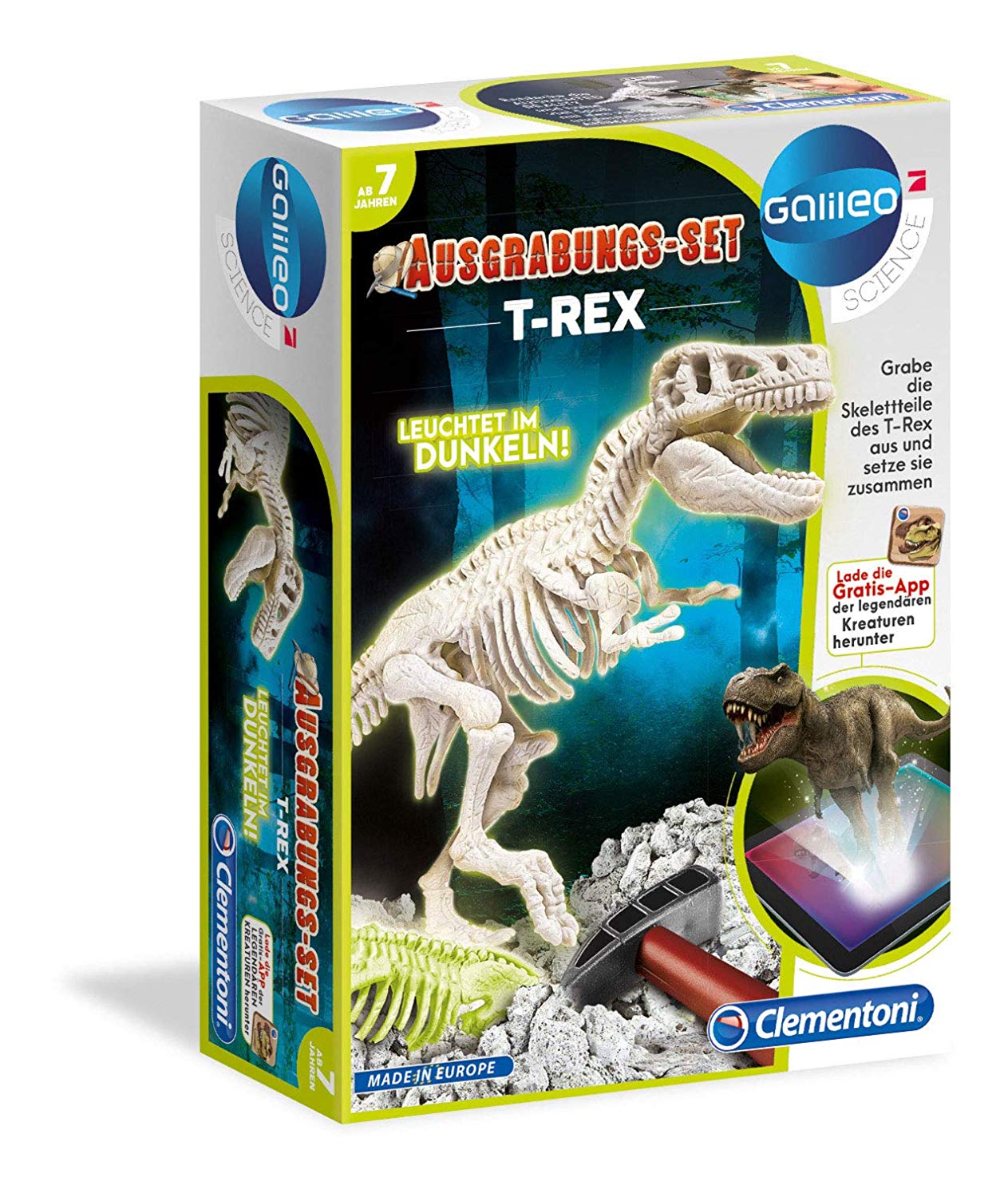 Clementoni Galileo Excavation Kit T Rex Youth Experimen Tierk Box
