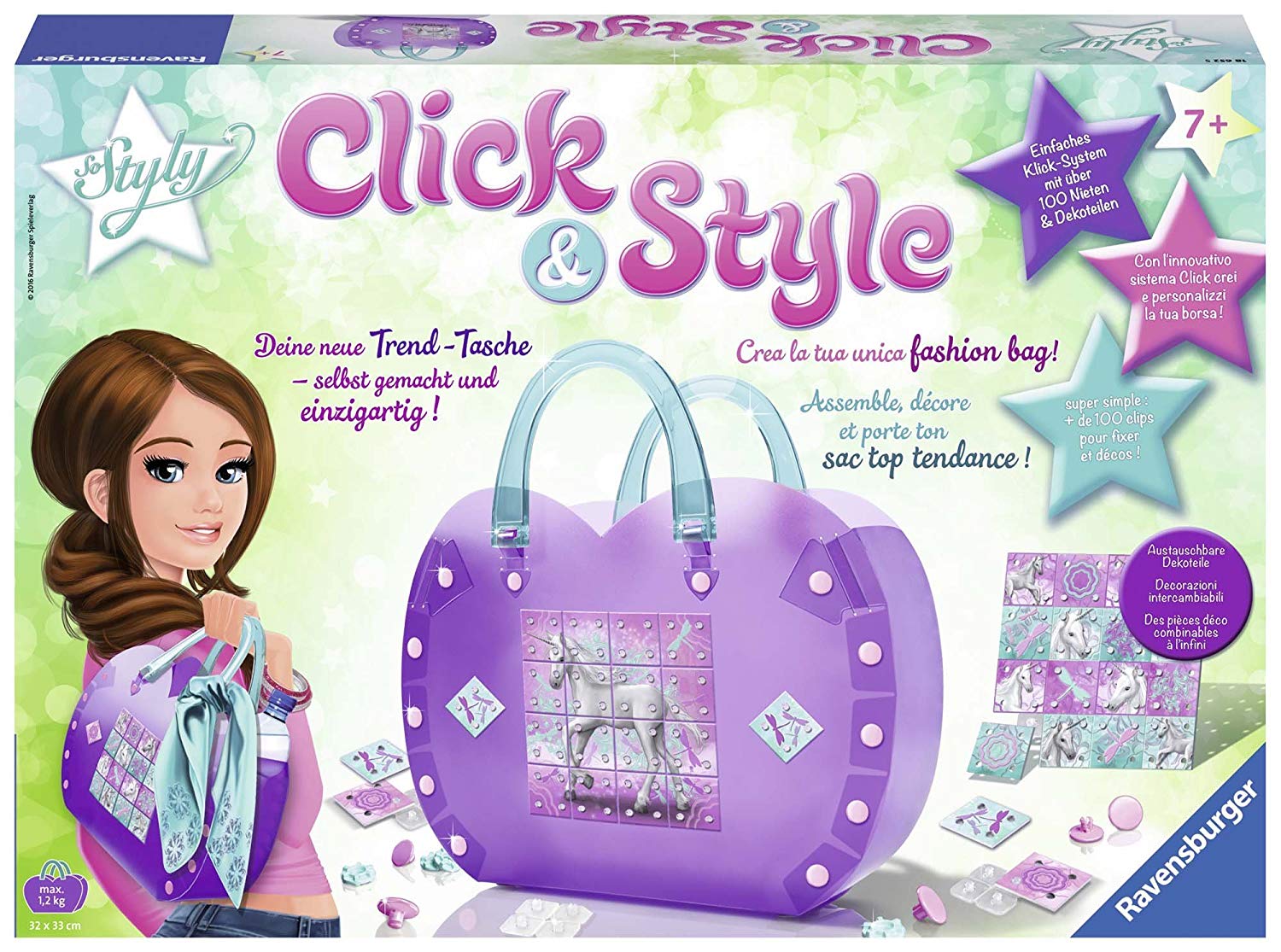 Ravensburger Click Style Heart Bag Unicorn