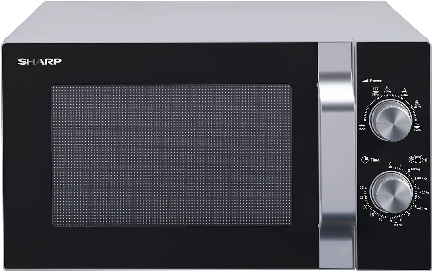 Sharp R204SA Solo Microwave 6 Power Levels - Mechanical Operation for Defrosting, Cooking and Heating