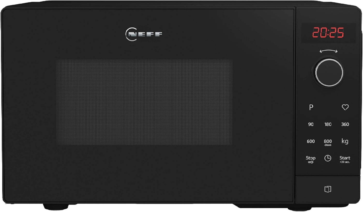 NEFF FLAWG20S2, N 30, Microwave, 44 x 26 cm (W x H), LED Display, Control Knob & 1 Touch Buttons, Side Hinged Door, Atomics Programs, Easy Clean, Easy Clock, Black