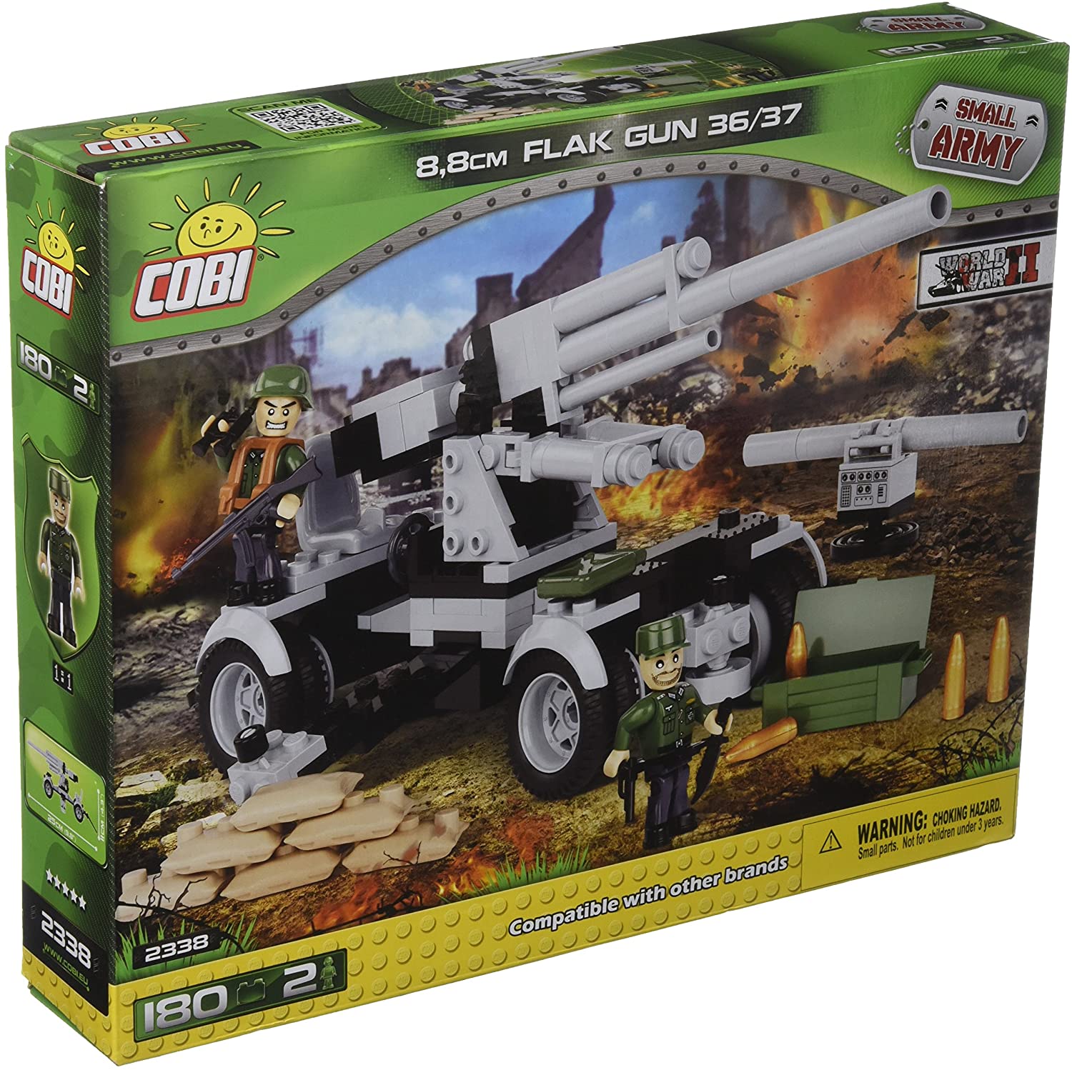 Cobi 2338 8.8 Cm Flak 36/37, Construction Toy – Grey