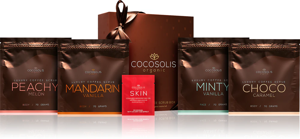 COCOSOLIS Luxury Coffee Scrub Box Set (for gentle and soft skin)