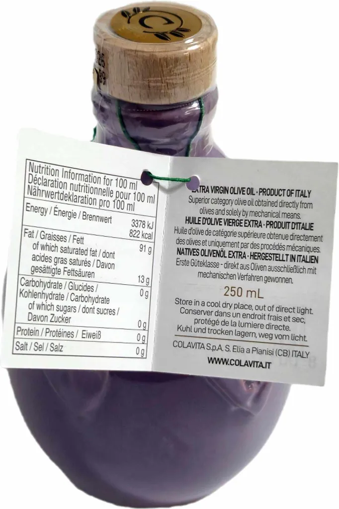 Lutz Colavita Extra Virgin Olive Oil in Ceramic Amphora, 3-Pack (3 x 3 x 250ml) + usy Block 750 ml