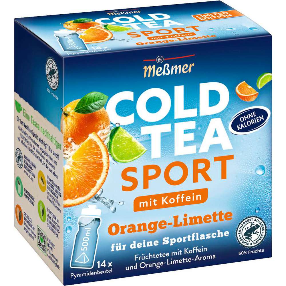 Cold Tea Sport with caffeine, orange-lime