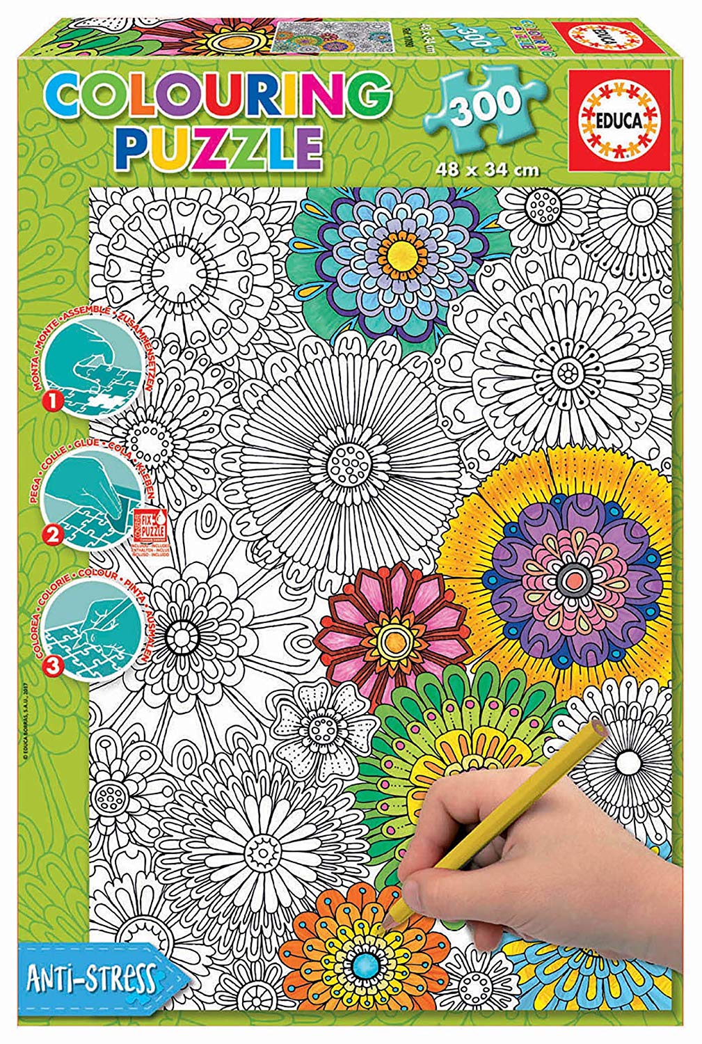 Educa Coloring Puzzle Big Beautiful Blossoms A