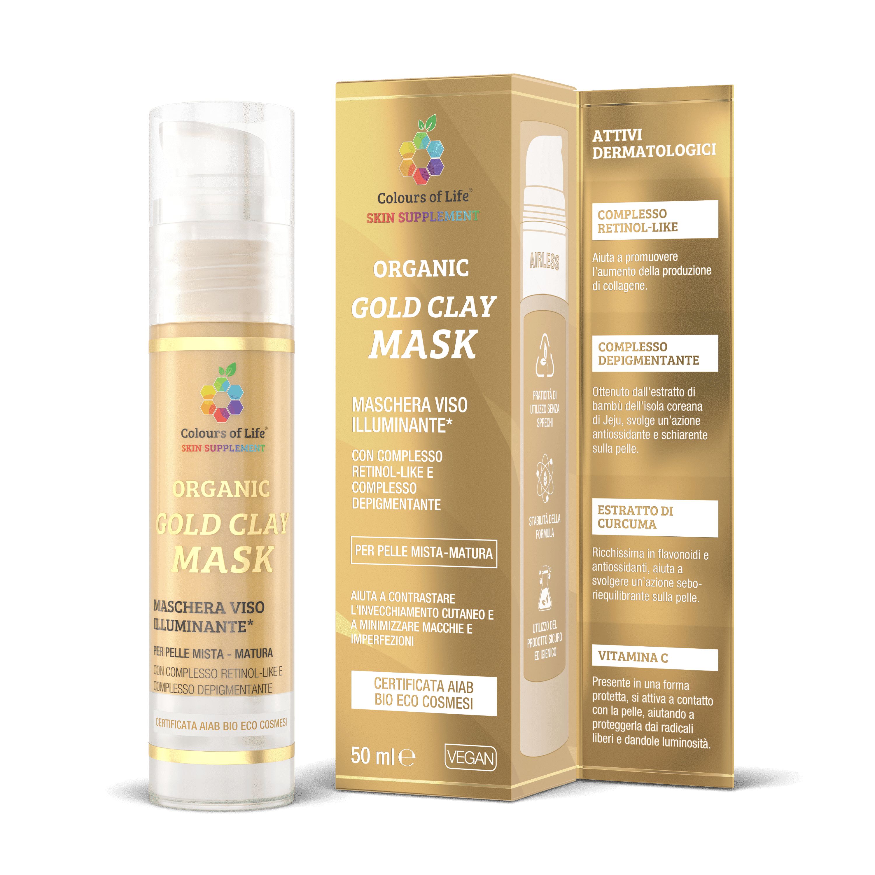 Colors Of Life Organic Gold Clay Mask 50 ml