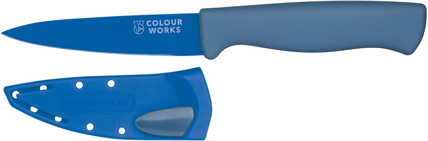 KitchenCraft Colourworks CWBREKPARBLU Stainless Steel Paring Knife Blueberry