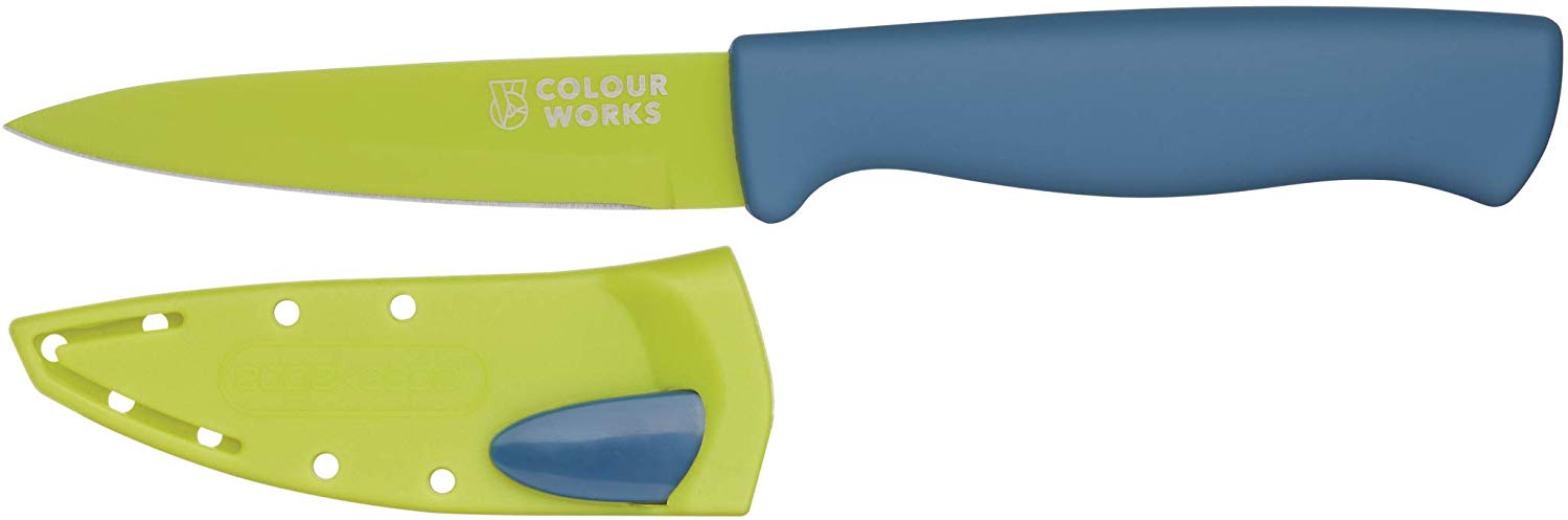 KitchenCraft Colourworks Cwbrekpargrn Stainless Steel Paring Knife - Apple