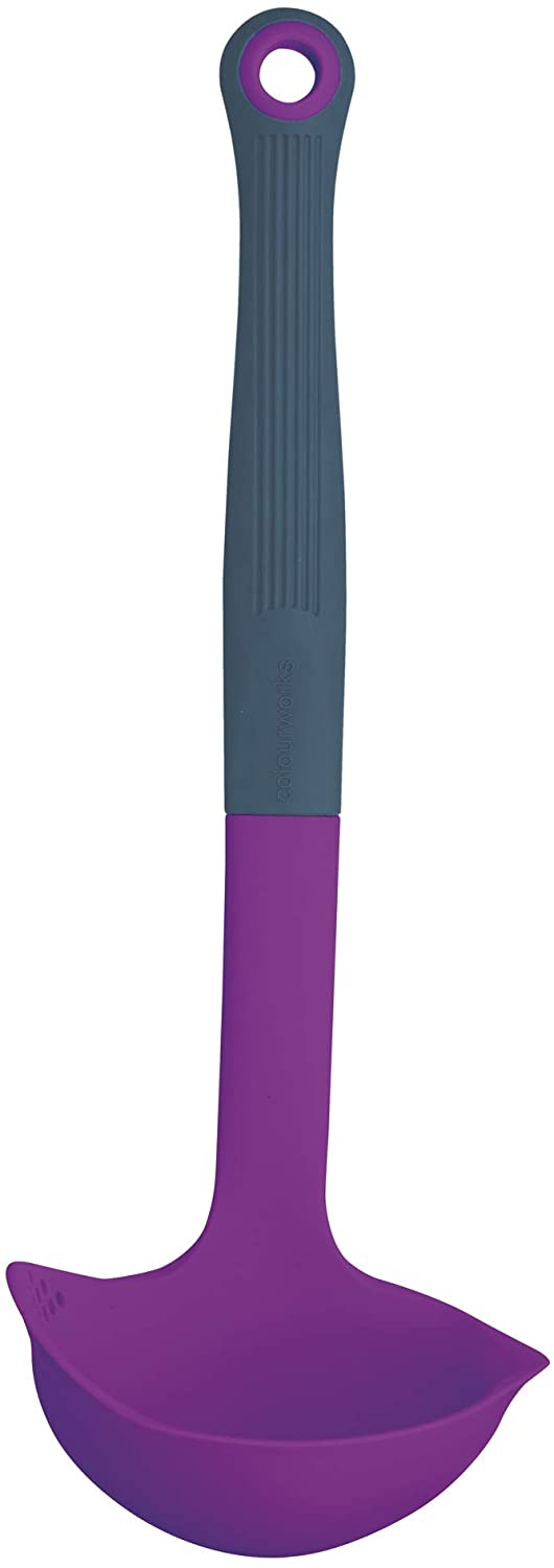 KitchenCraft Colourworks CWBRLADPUR Silicone Soup Ladle, Plum