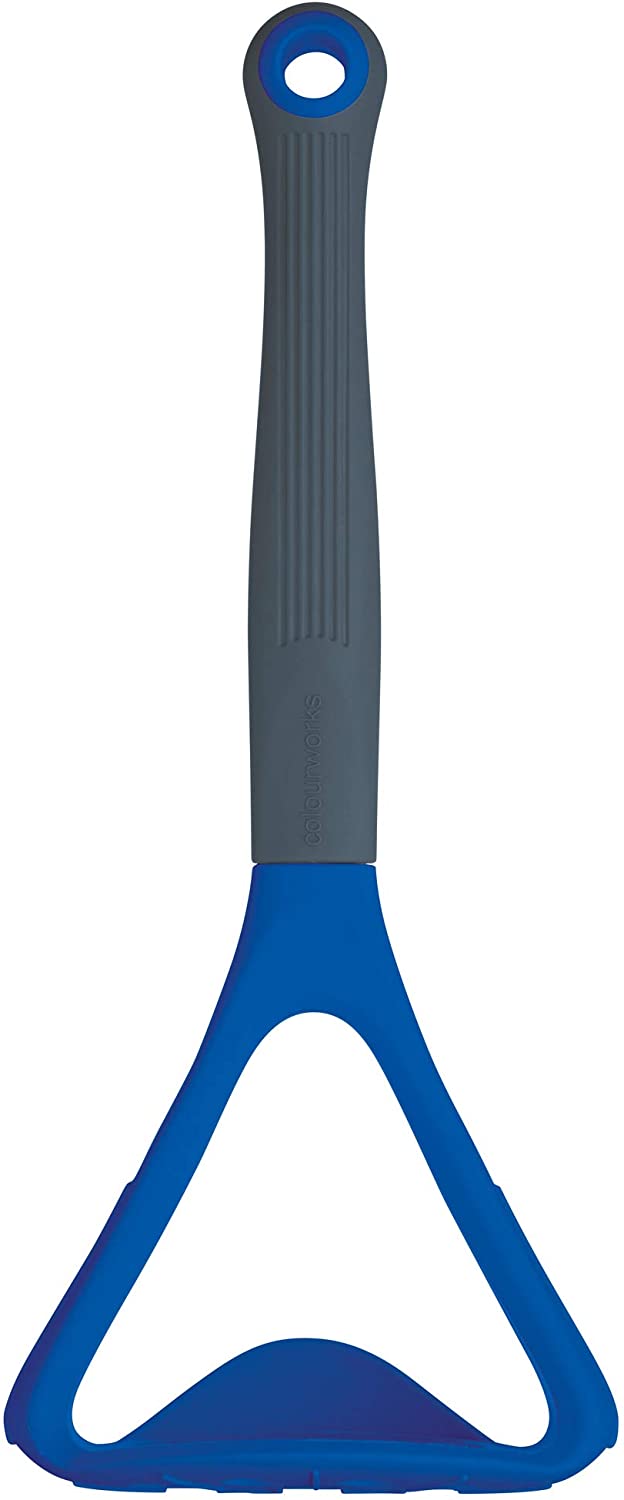 KitchenCraft Colourworks CWBRMASHBLU Silicone Potato Masher and Serving Scoop, Blueberry