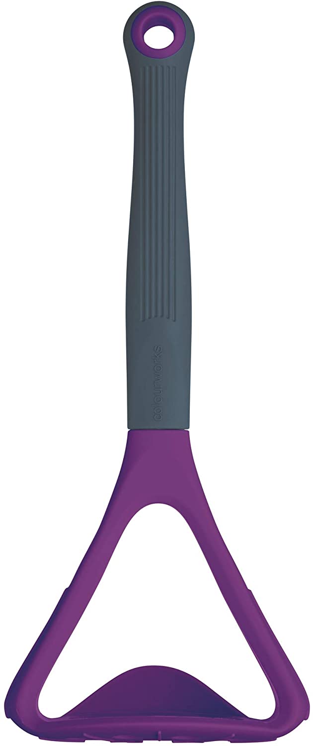 KitchenCraft Colourworks CWBRMASHRED Silicone Potato Masher and Serving Scoop, Cerise