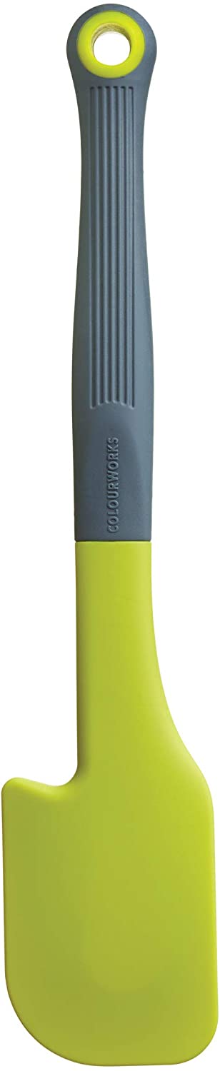 KitchenCraft Colourworks CWBRSPATGRN Silicone Spatula with Built-In Tray Apple
