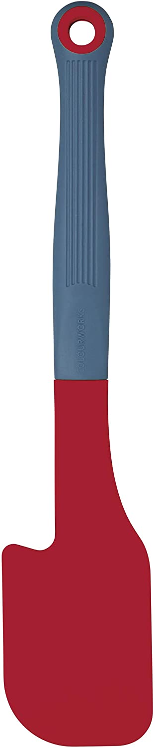 KitchenCraft Colourworks CWBRSPATRED Silicone Spatula with Integrated Tray - Cherry