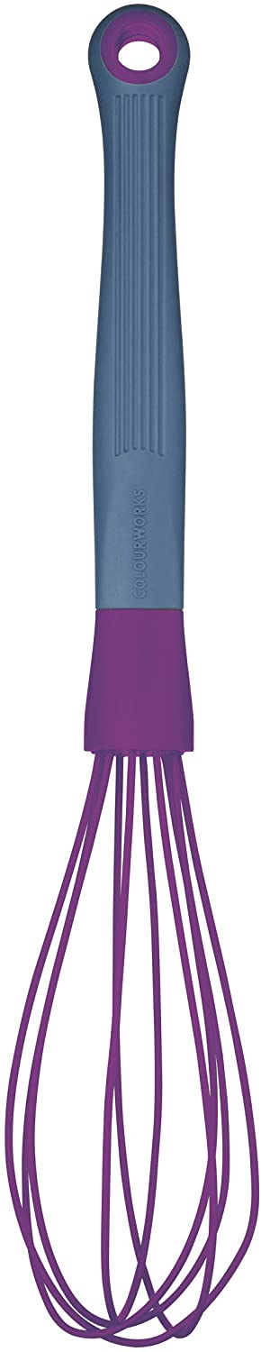 KitchenCraft Colourworks CWBRWHISKPNK Soft Grip Silicone Whisk, Raspberry