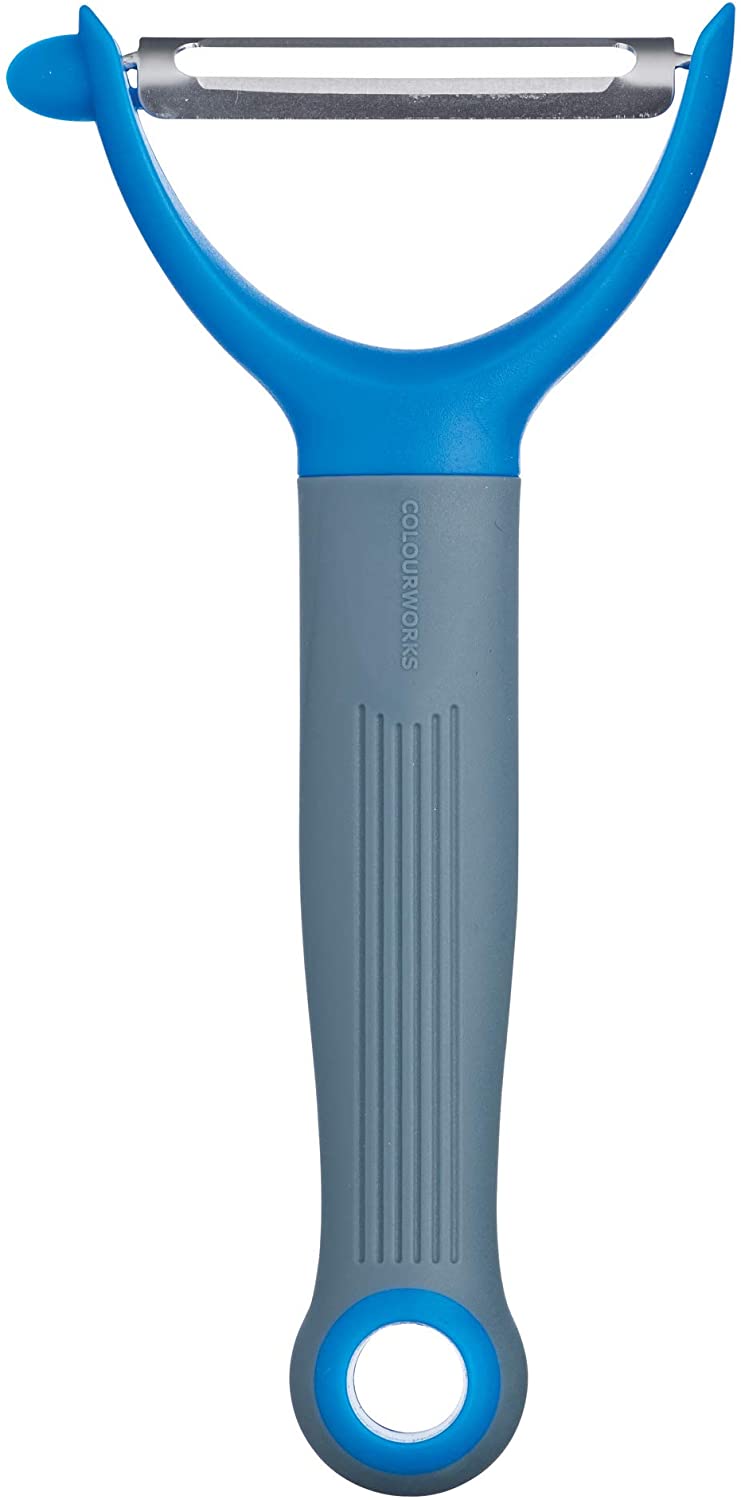 KitchenCraft Colourworks CWBRYPEELBLU Stainless Steel Y Potato Peeler, Blueberry