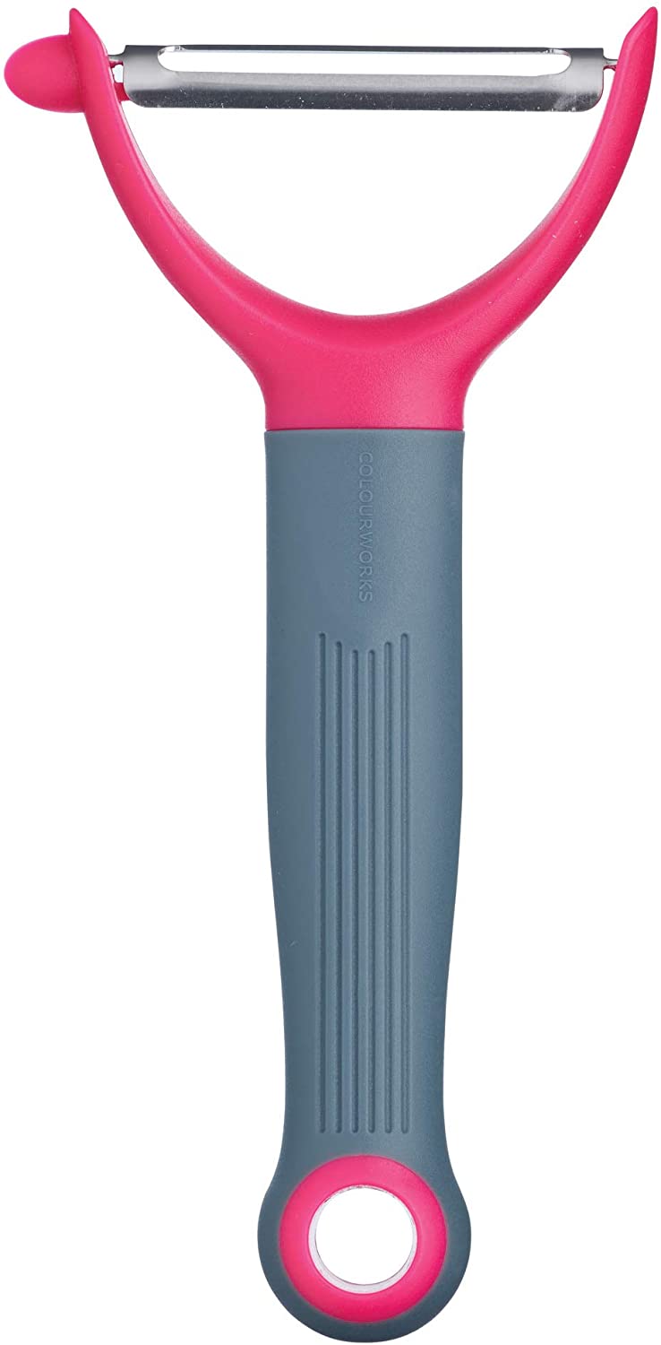 KitchenCraft Colourworks CWBRYPEELPNK Y-Shaped Potato Peeler, Stainless Steel, Raspberry