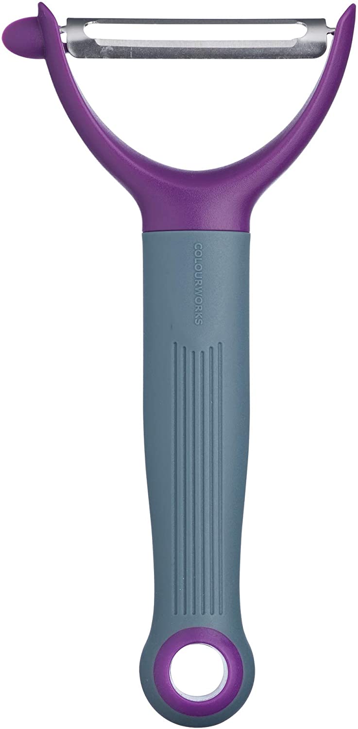 KitchenCraft Colourworks CWBRYPEELPUR Stainless Steel Y Potato Peeler, Plum