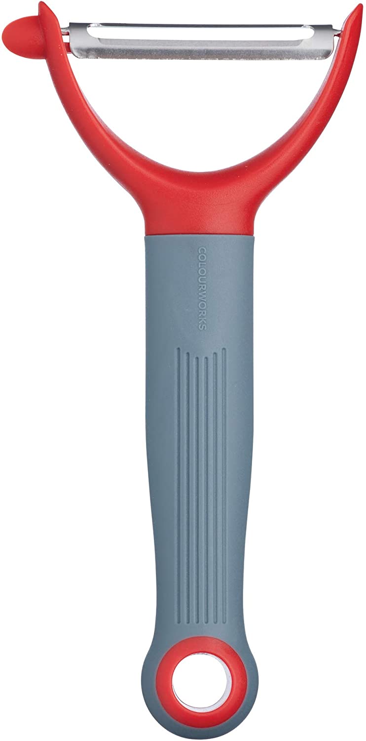 KitchenCraft Colourworks CWBRYPEELRED Stainless Steel Y-Shaped Potato Peeler, Cerise