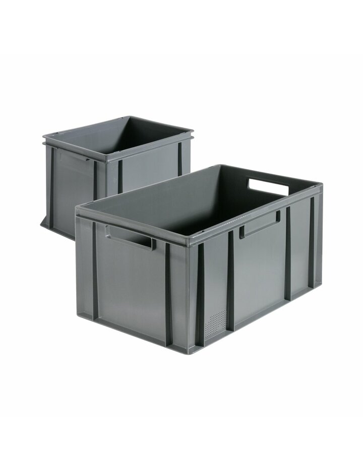Contacto Stack Transport Box, Flat 60 X 40 X 21.5 Cm, Grey