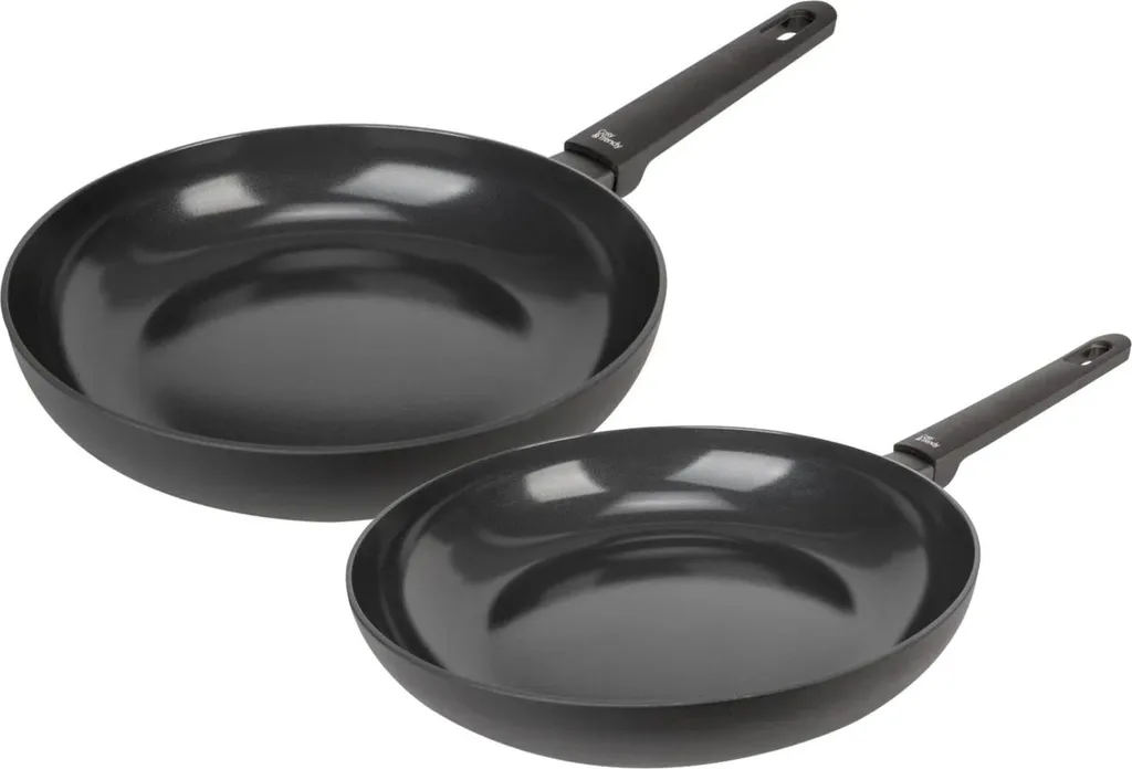 Cookinglife Black Cera frying pan set Ø 24 and 28 cm – suitable for all heat sources – ceramic non-stick coating