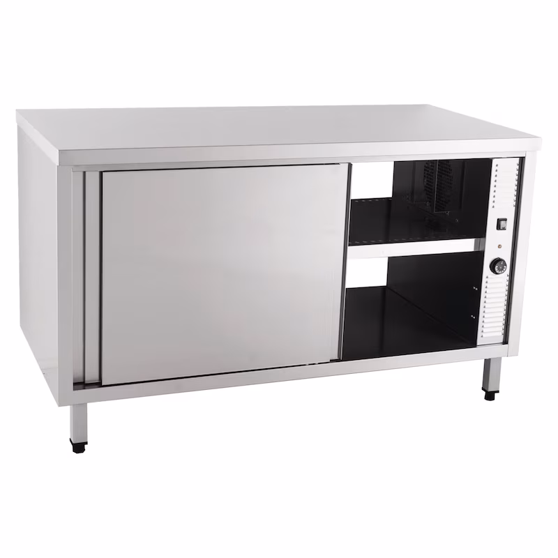 cookmax pass-through cabinet with sliding doors, heated