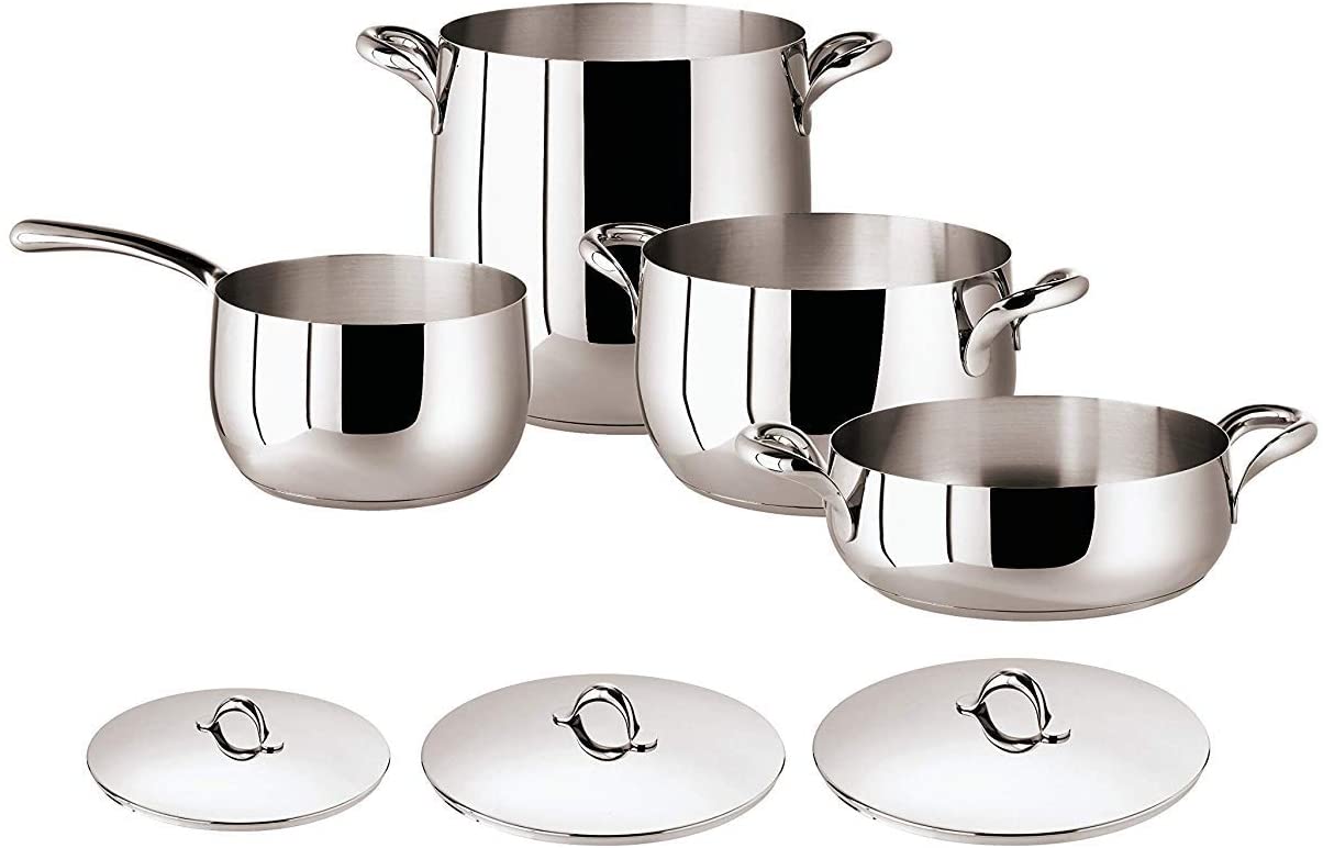 Rosenthal Sambonet Sambonet Kikka 7-Piece Saucepan Set Stainless Steel 18/10