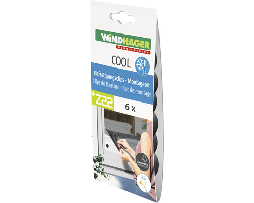 Windhager COOL sun protection/insect protection adhesive hooks anthracite