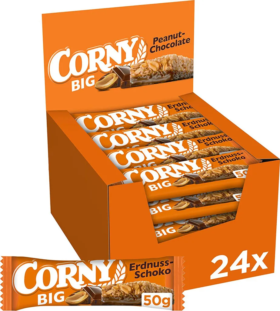 Schwartau Werke Corny Big Peanut Muesli Bar Chocolate with Peanuts 50g 24-pack