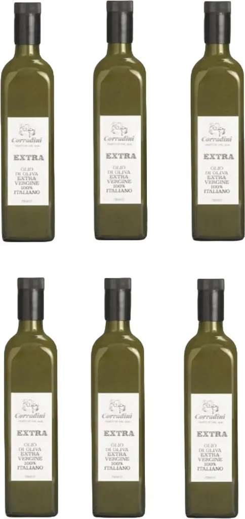 Win2Win Tech Corradini - 100% Italian Extra Virgin Olive Oil EVO Blend - Italian Olives (Leccino, Gentile, Peranzana) - 6 bottles of 750 ml each - With... 750 ml