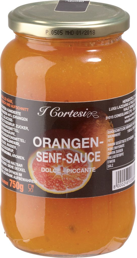 Küper Horst GmbH Cortesi Orangensenfsauce aus leckeren Orangen Dolce Piccante 750g