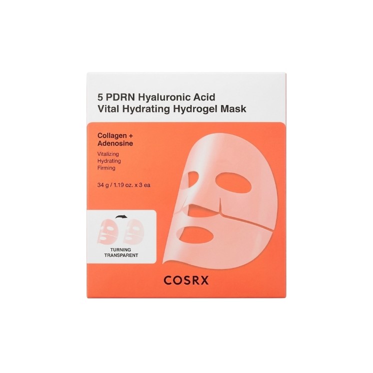 Cosrx 5 PDRN Hyaluronic Acid Vital Hydrating Hydrogel Mask Set of moisturizing hydrogel masks 34 g - 3 pieces