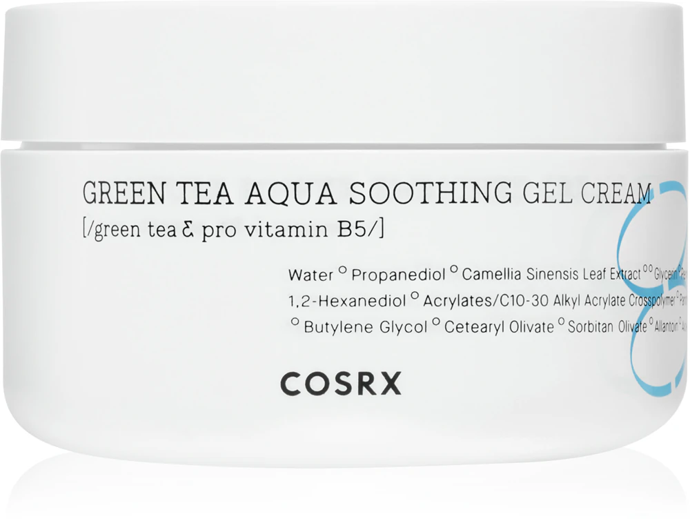 Cosrx Green Tea Aqua Soothing moisturizing gel cream with a calming effect