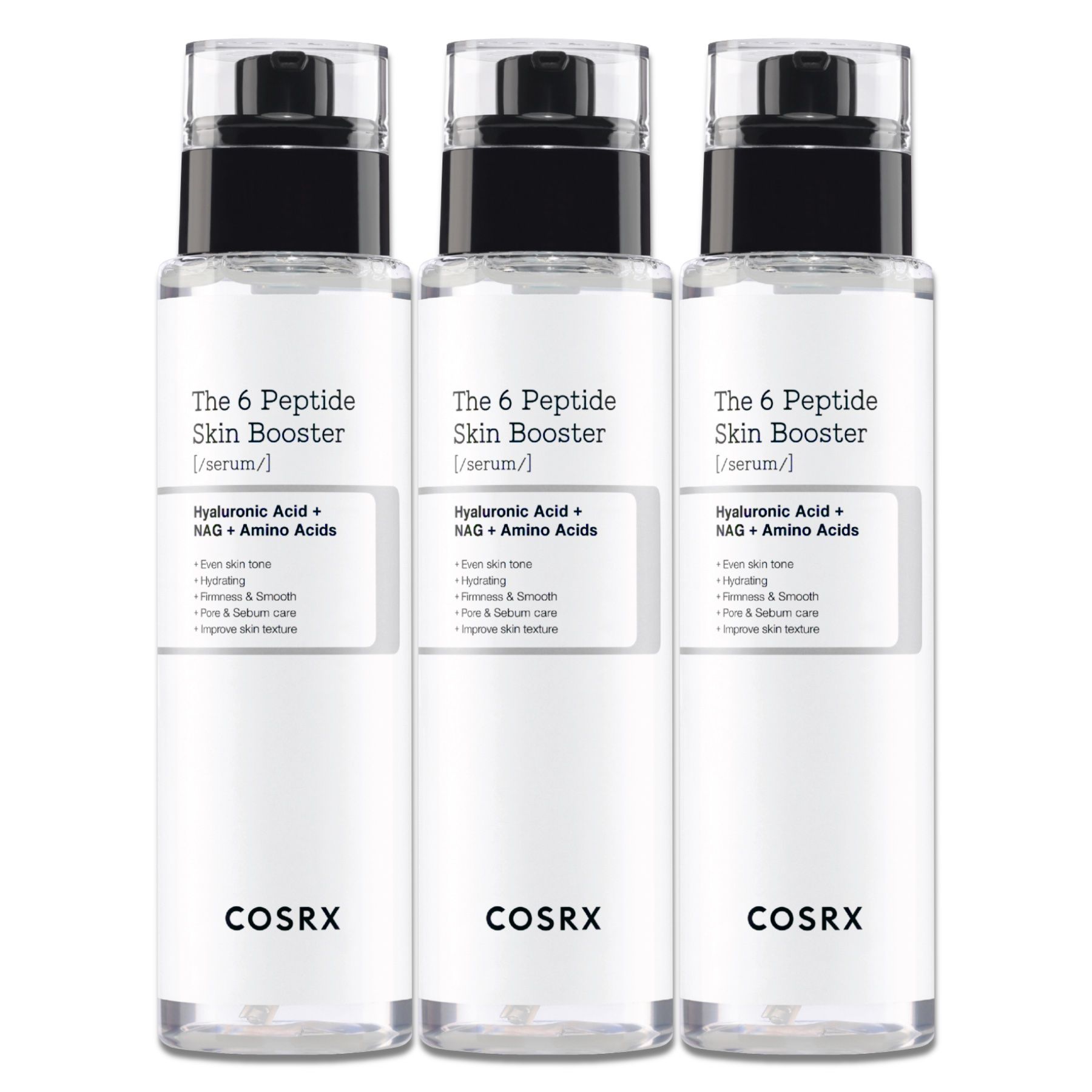 COSRX The 6 Peptide Skin Booster Gesichtsserum mit Hyaluronsäure 3x150 ml