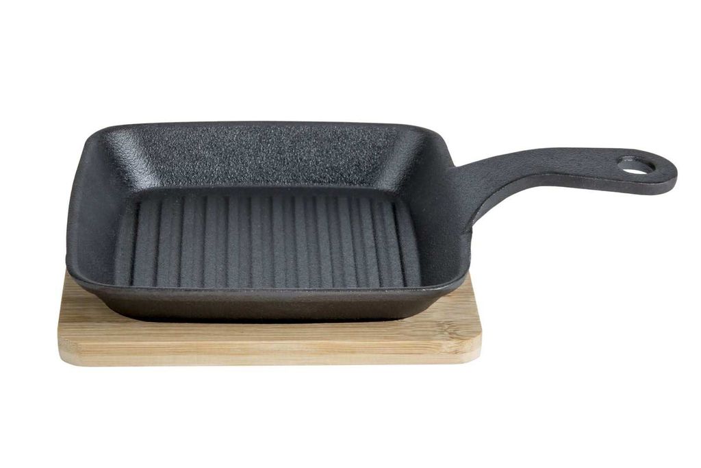 Cosy & Trendy cast iron grill pan / serving pan 15 x 15 cm – without non-stick coating