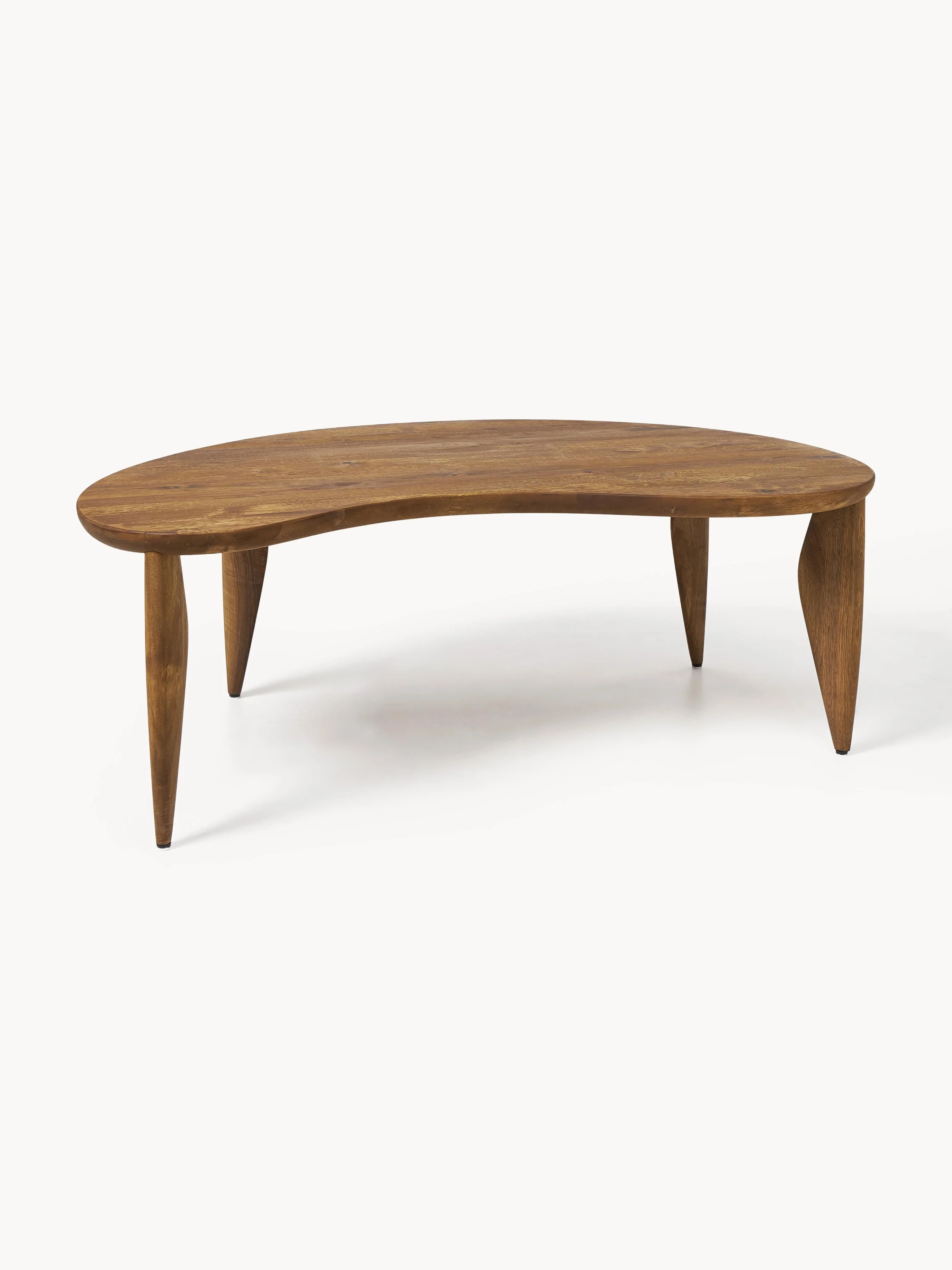 Ferm Living Feve coffee table made of walnut wood in an organic shape