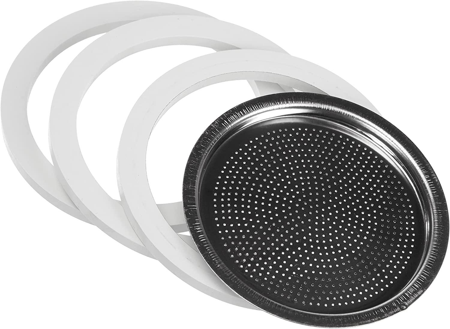 Bialetti 0800403 Filter for Espresso Maker Stainless Steel/White, 19 x 12.5 x 0.2 cm