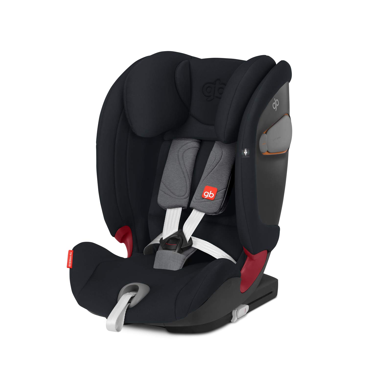 gb Gold Everna-Fix Children\'s Car Seat for Cars with ISOFIX Group 1/2/3 (9-36 kg) from Approx. 9 Months to Approx. 12 Years Velvet Black