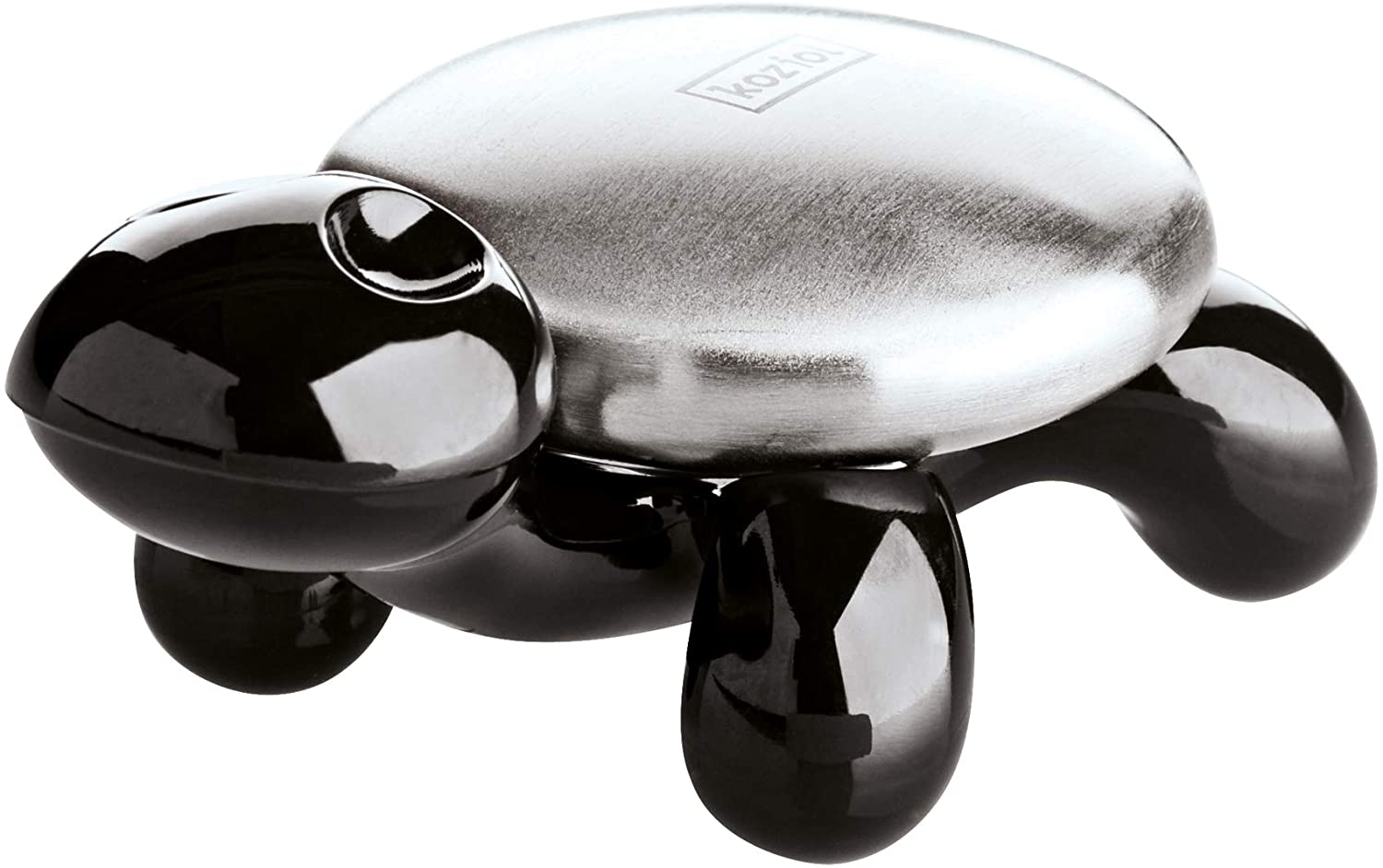 koziol Amanda stainless steel soap with holder, plastic, solid black, 6.2 x 10 x 4.7 cm