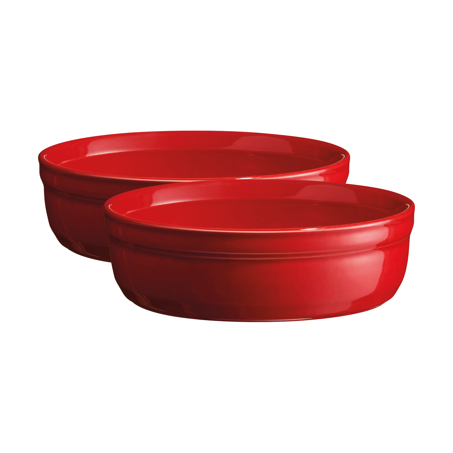 Emile Henry Crème brûlée dish, 2-piece set, Red