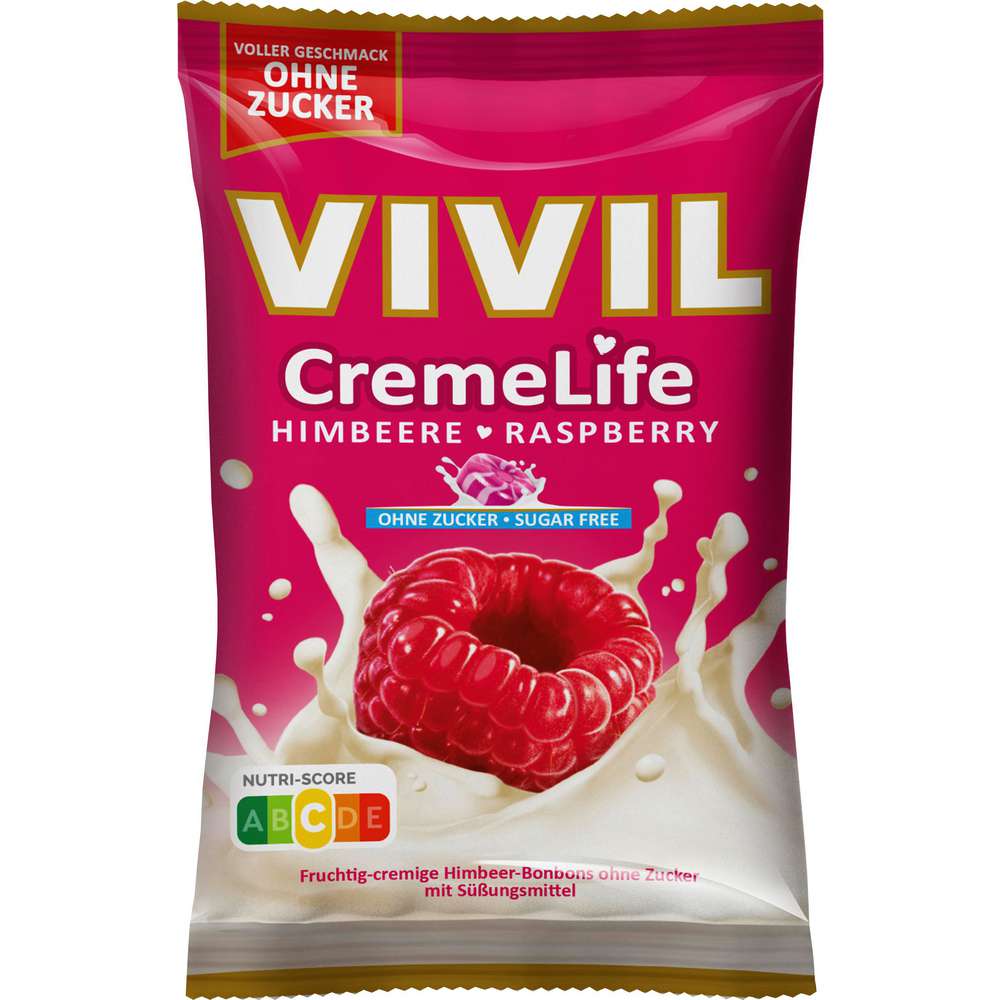 VIVIL Creme Life Classic Raspberry Candies, sugar-free 90g