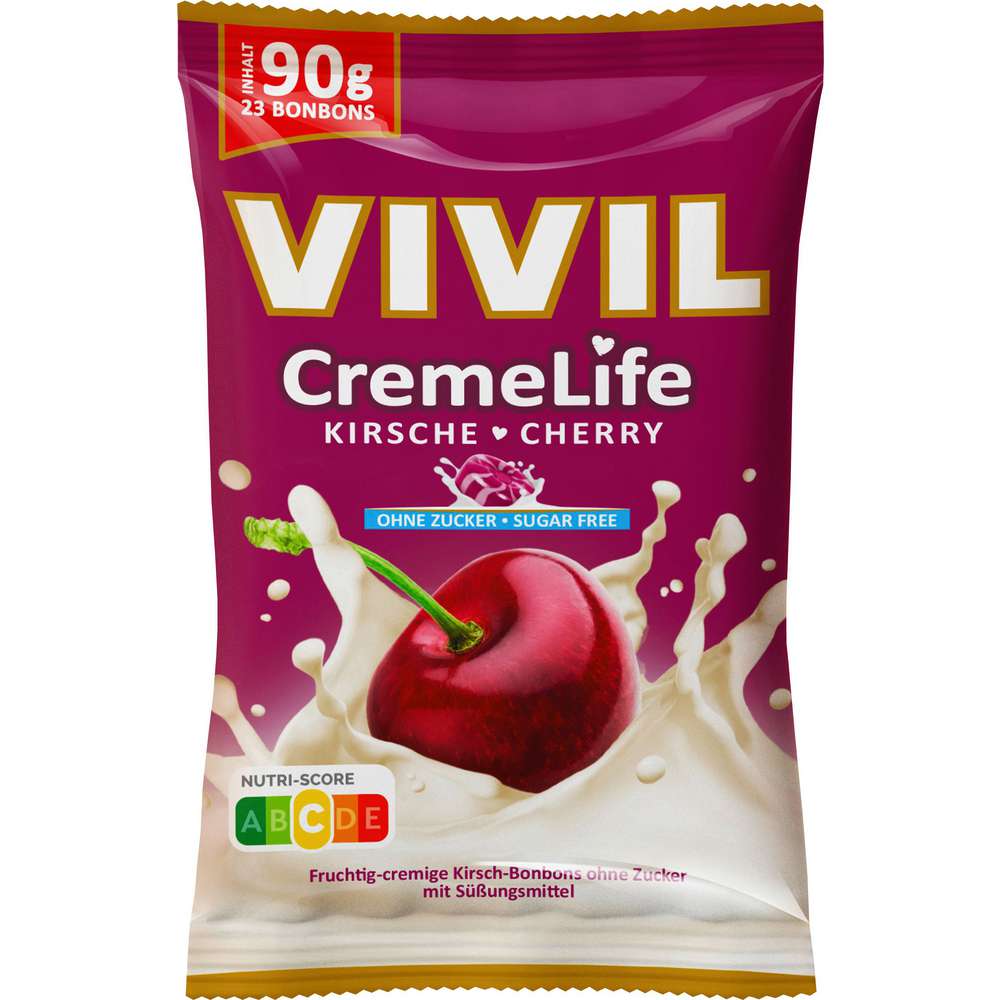 VIVIL Creme Life Classic Cherry Candies, sugar-free 90g
