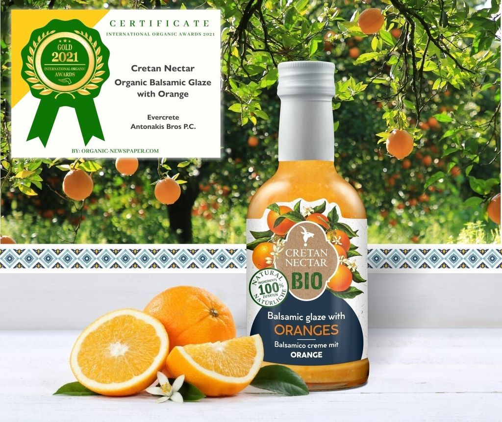 CRETAN NECTAR 01721 - Organic balsamic cream with orange 200ml from Crete