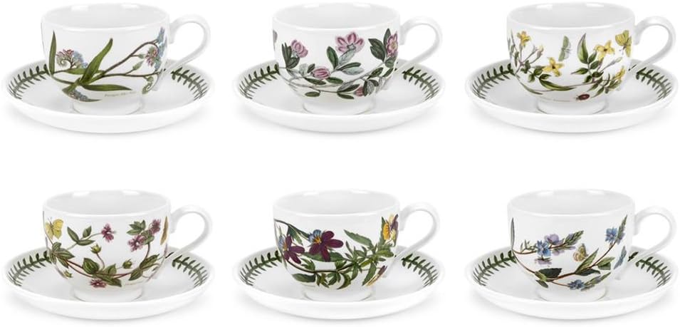 Portmeirion Botanic Garden - 7oz Teacup & Saucer (Traditional shape) -