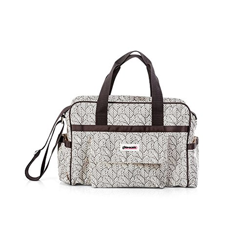 Chipolino Luxe Wickeltasche, Beige mit Blätter-Motiv