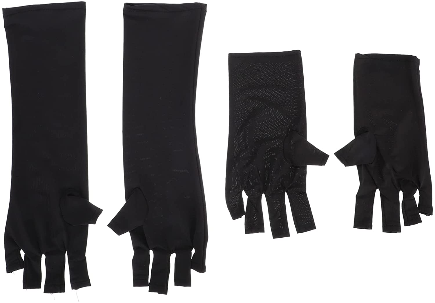 Lurrose 2 Pairs Finger Gloves Cotton Gel Manicure Gloves Anti UV Finger Gloves Salon Supplies for Protecting Hands from Lamp Dryer Black