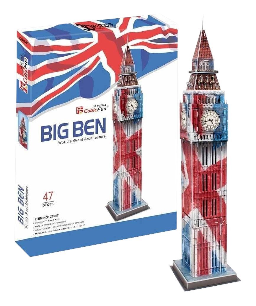 CubicFun Cubic Fun 3D Puzzle Big Ben Elizabeth Tower London England Country Colours