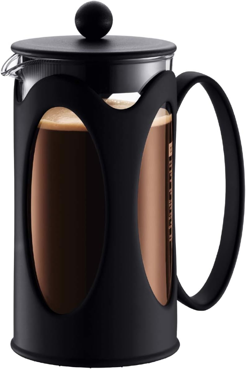 Bodum Kenya coffee maker with French press system, permanent stainless steel filter) black, 0.35L