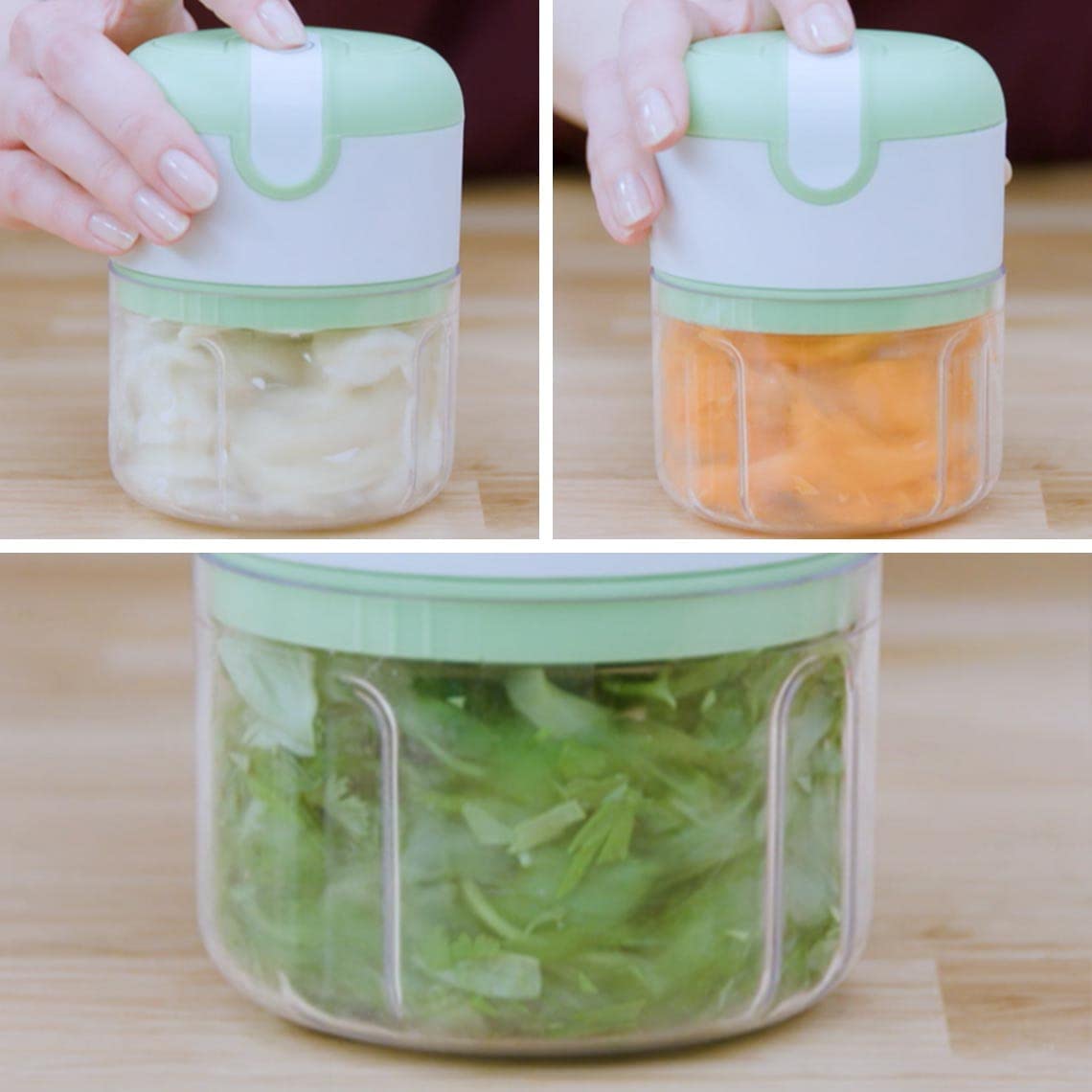 Livington MagiCut Go - 3 Seconds Chopper - Double Pack - Chopper with USB Port, Mini Food Processor, Multi-Chopper - Rechargeable Battery - Crush, Cut and Chop